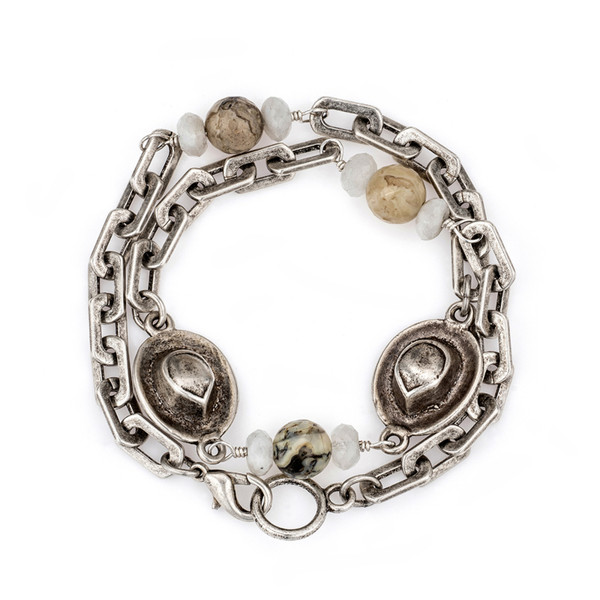 Silver Honfleur Chain W/la Lune Mix & Cowgirl Hats