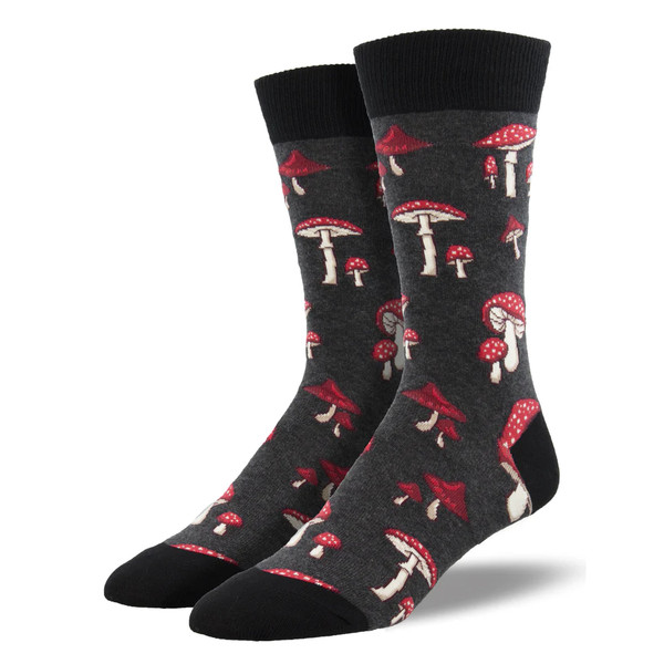 Pretty Fly For A Fungi- Charcoal Socks