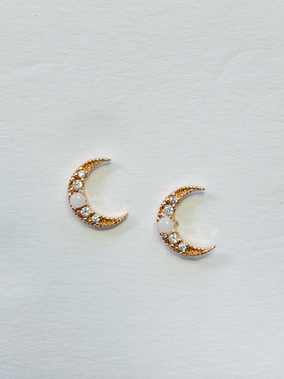 Rugged Crescent Moon dangle earrings w/moonstone – Nora Catherine