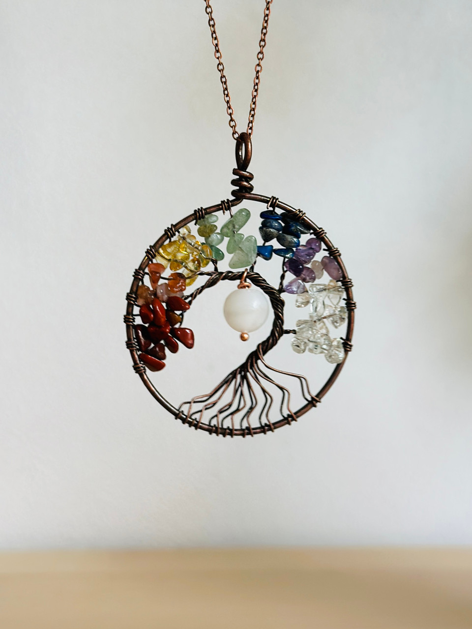 rainbow wire wrapped tree of life