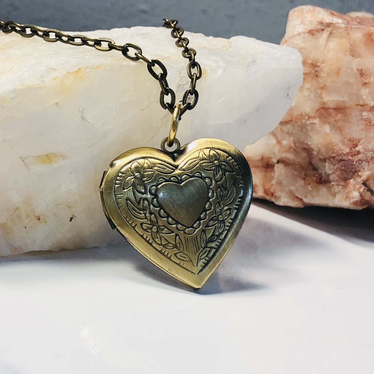 Sale - Antique Heart Locket - Edwardian 10k Rose Gold Dated 