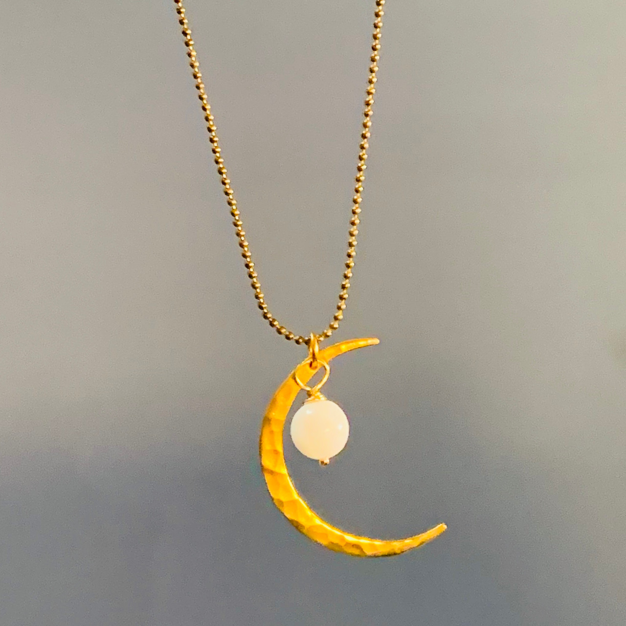 Crescent moon sales gold pendant