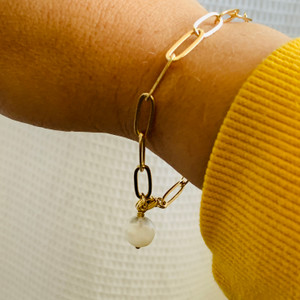 paperclip pearl bracelet