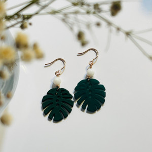 monstera pearl earrings monstera pearl earrings