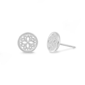 circle lotus flower studs circle lotus flower studs
