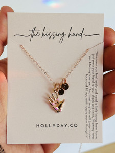 gold filled kissing hand necklace