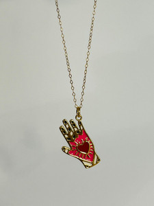 the kissing hand enameled necklace the kissing hand enameled necklace