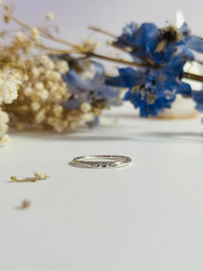paw print angel stacking ring
