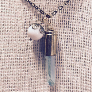 bullet crystal & milk pearl necklace bullet crystal & milk pearl necklace