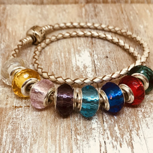 faceted glass european bead