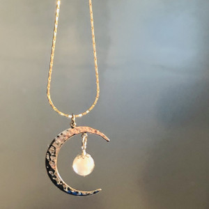 crescent moon pearl pendant crescent moon pearl pendant