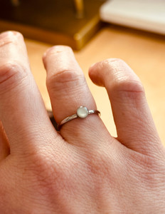 stainless small dot ring