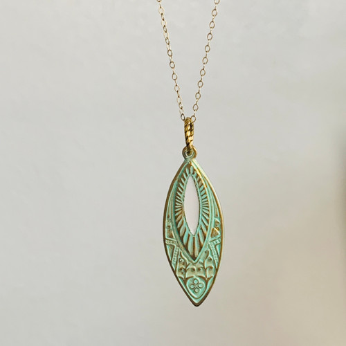 marquise turquoise pendant