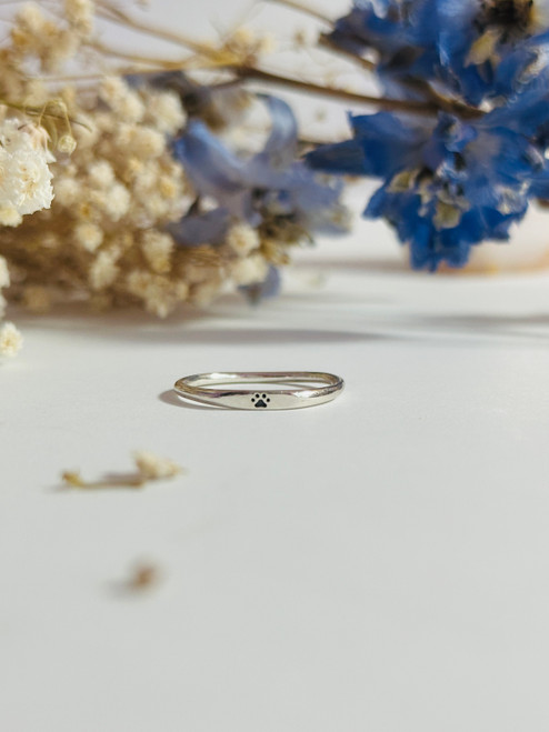 paw print stacking ring
