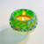 green diamond dish with gold metallic