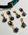 gemstone flower collar charm
