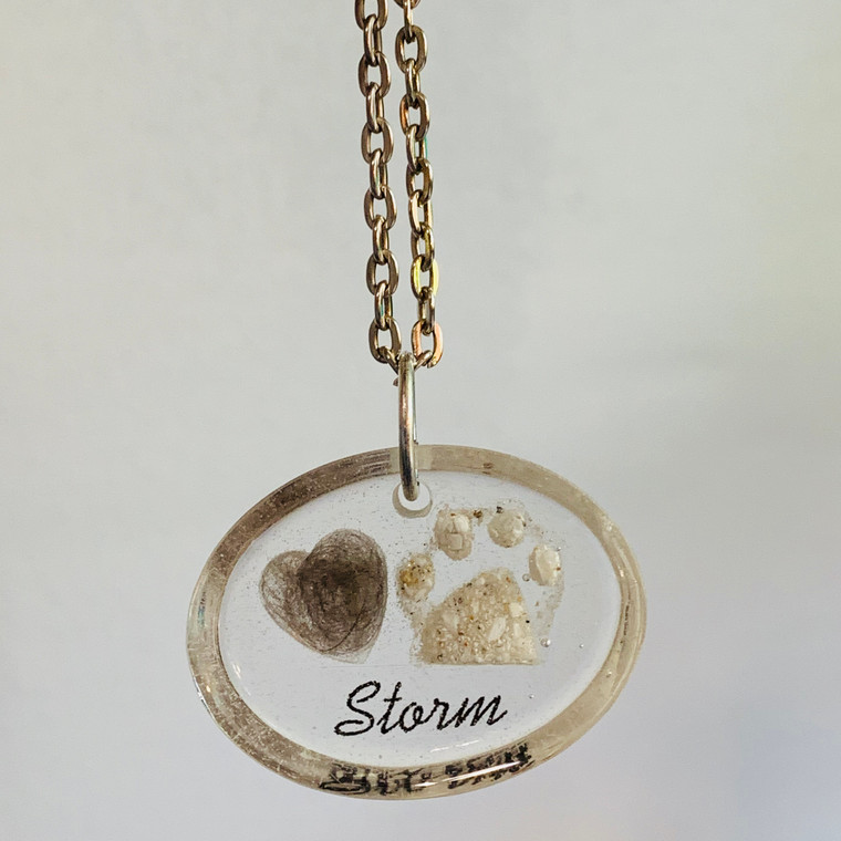 heart and paw memorial pendant