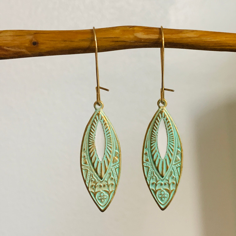 marquise turquoise drop earrings