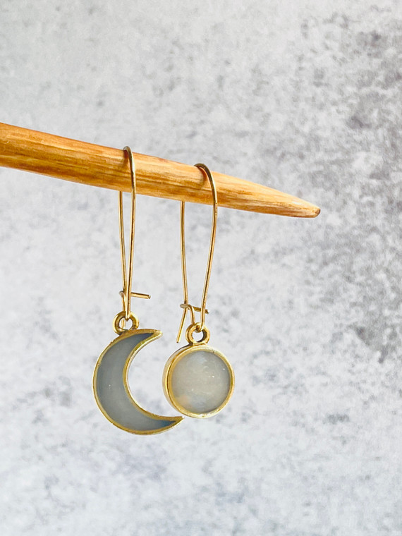 sun & moon dangle earrings