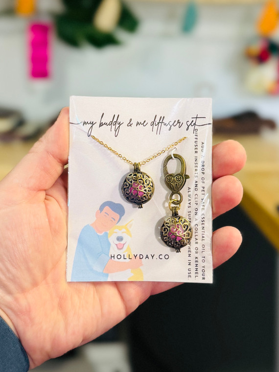 pet & pet parent diffuser locket set