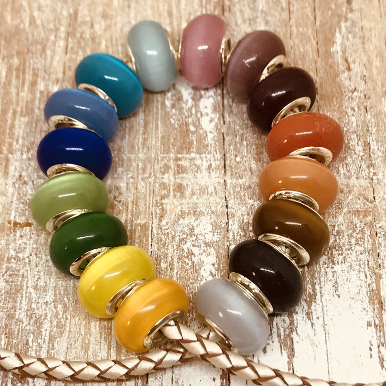 opaque glass european bead