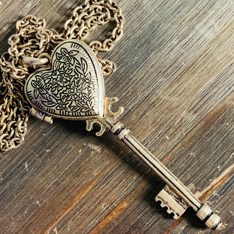 heart key memorial locket