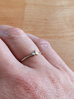 moon and star dainty milk ring