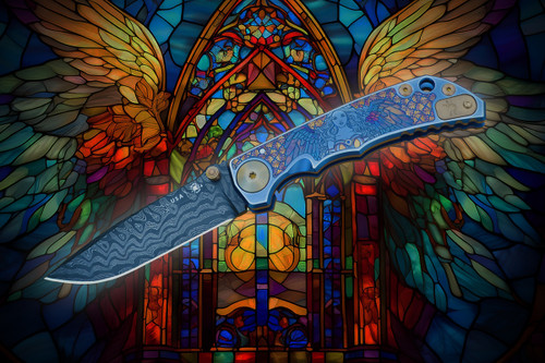 The Spartan-Harsey Folder "Angel" edition with Chad Nichols Damascus The Spartan-Harsey Folder "Angel" edition with Chad Nichols Damascus