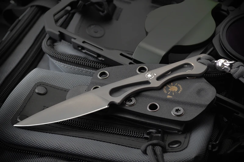 The Willow compact fixed blade with Black PVD ELMAX steel finish and ergonomic handle