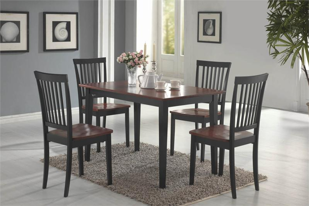 oak and black kitchen table and chair set