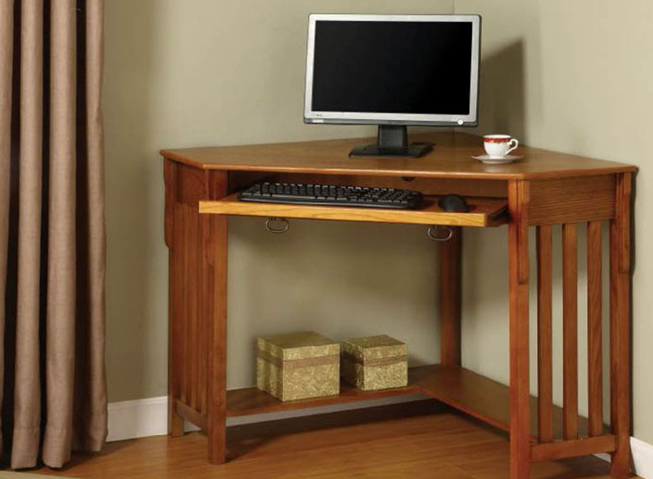 Medium Oak Corner Desk Mission Corner Desk