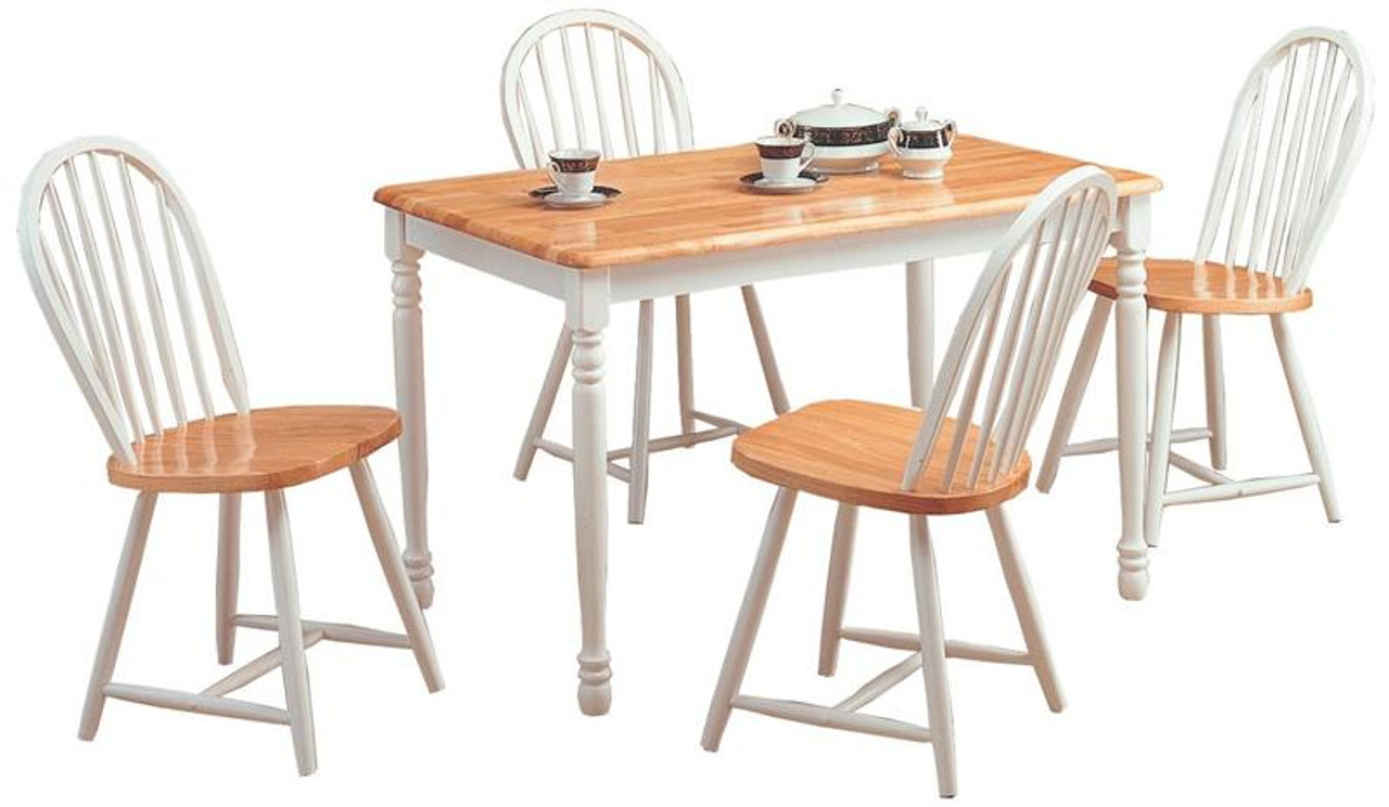 white butcher block table and chairs