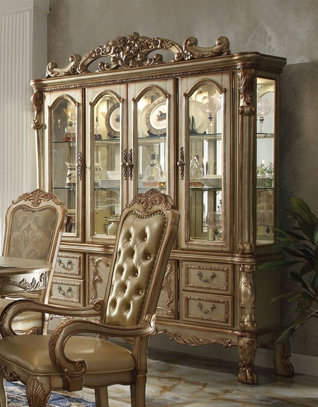 Chateau de Chambord Gold Patina 7pcs Dining Table Set