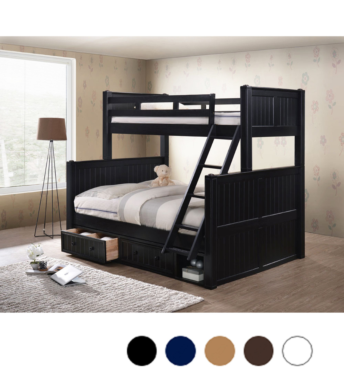 twin over queen bunk bed wood