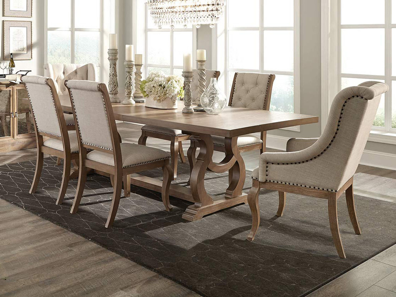 light brown dining table