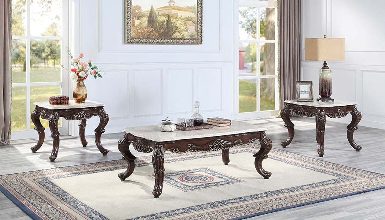 Marble side clearance table set