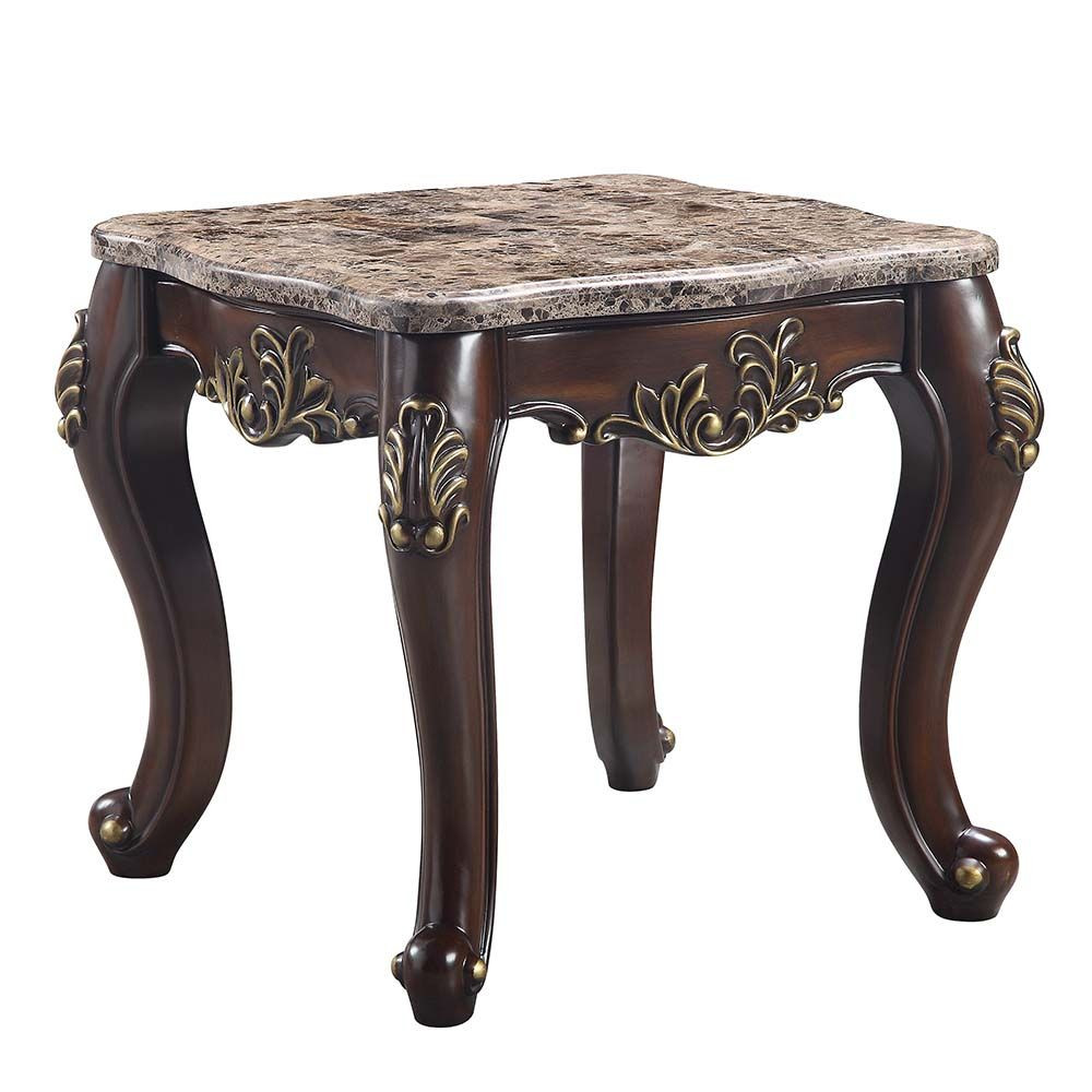 Beatrice Marble Coffee and End Tables in Cherry