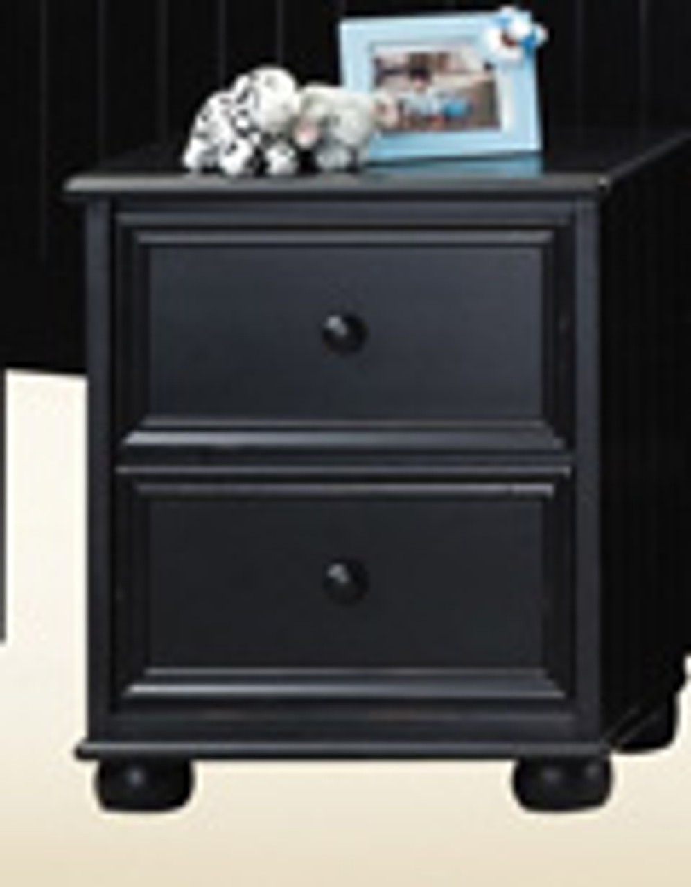 Black Two Drawer Night Stand | 2-Drawer Night Stand