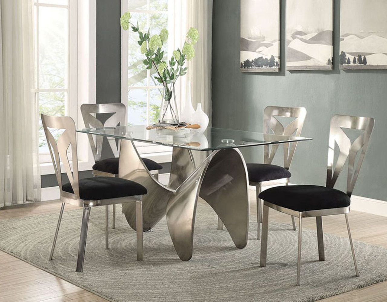 Glass Dining Room Table With Leather Chairs