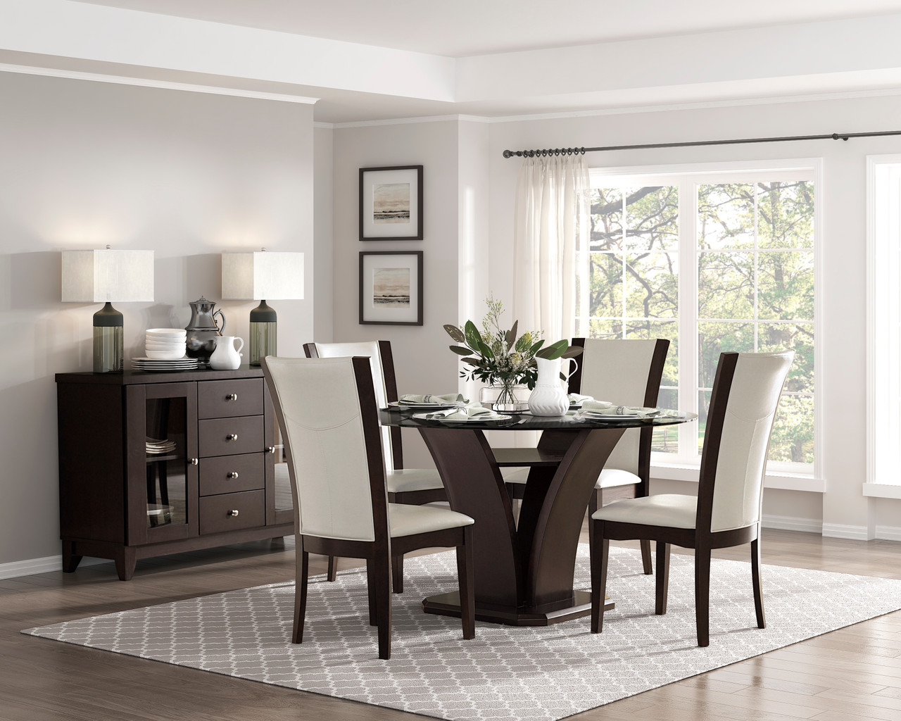 Manhattan Round Glass Dining Table Round Glass Top Table