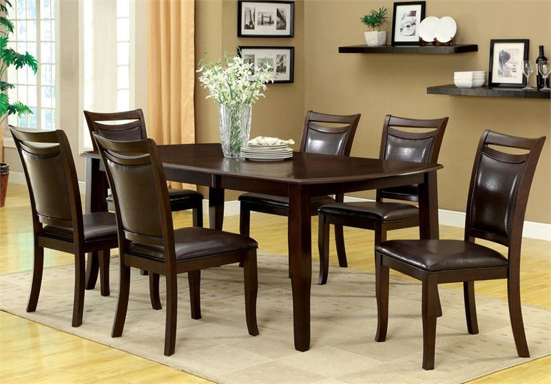 72" Woodside Dark Cherry Extending Dining Table with Chairs