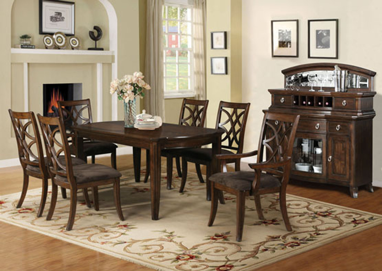 dark walnut dining table set