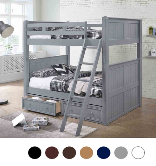 Dillon Gray Full Bunk Bed With Storage