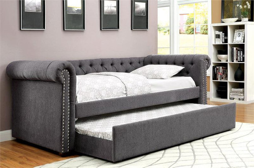 Furniture of America CM1027 Fabric Daybed with Trundle