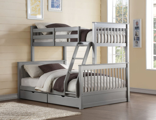 Dakota Gray Twin Full Bunk with Drawers  Dakota Gray Twin Full Bunk with Drawers