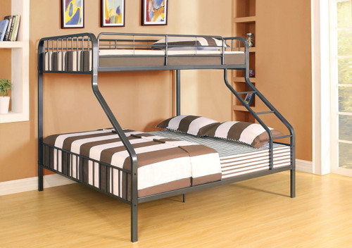 Riggs twin XL over queen metal bunk bed black space saving design