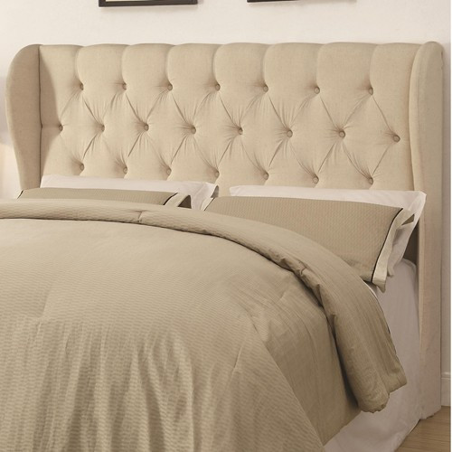 Murrieta Beige Upholstered Wing Back Headboard Murrieta Beige Upholstered Wing Back Headboard