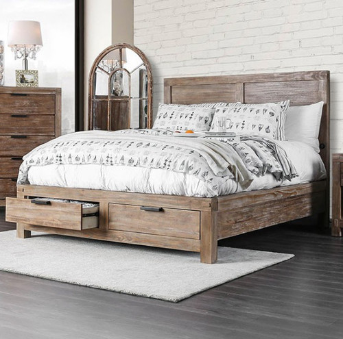 Ardentown 2-PC Weathered Oak Panel Bed and Nightstand Ardentown 2-PC Weathered Oak Panel Bed and Nightstand
