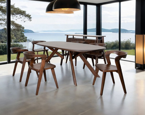 Mid-Century Modern Oval Dining Table Set