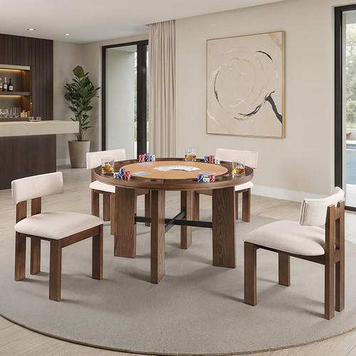 Mateo 48 inch round dining table set in brown